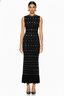 Embellished Knit Crochet Gown with Flounce Hem