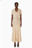 Embellished Collar Ribbed Button-Down Maxi Dress