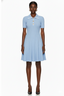 Collared Ribbed Knit Fit-and-Flare Mini Dress