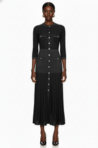Textured Knit Cardigan Midi Dress
