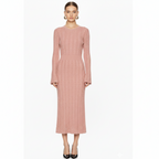 Embellished Ribbed Knit Maxi Dress