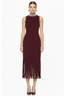 Embellished Fringe Trim Sleeveless Midi Dress