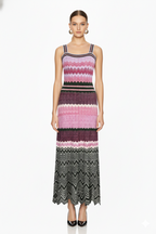 Striped Chevron Knit Maxi Dress