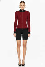 Contrast Trim Knit Maxi Dress and Zip-Up Cardigan Set