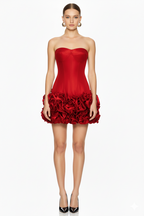 Strapless Corset Mini Dress with Ruffled Hem