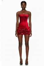 Strapless Corset Mini Dress with Ruffled Hem