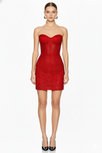 Strapless Corset Sequin Mini Dress