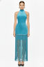 Halterneck Velvet Dress with Braided Fringe Hem