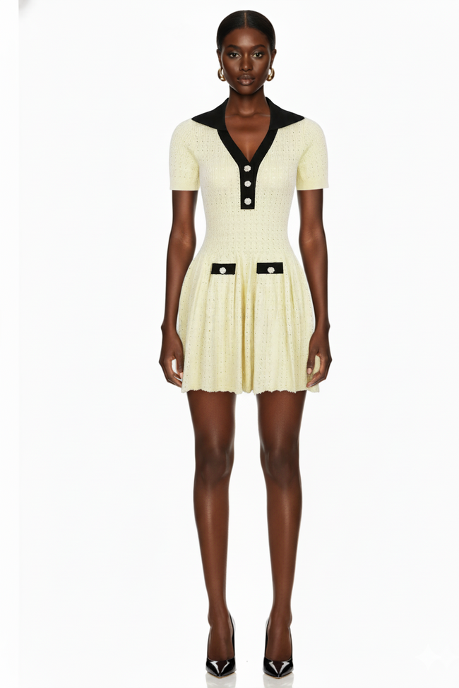 Vintage Knit Fit and Flare Mini Dress Hover Image