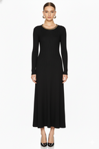 Elegant Long Sleeve Knit Maxi Dress