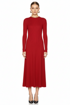 Elegant Long Sleeve Knit Maxi Dress