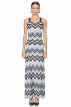 Chevron Knit Strappy Maxi Dress