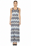 Chevron Knit Strappy Maxi Dress