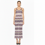 Chevron Knit Strappy Maxi Dress