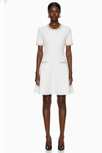 Embellished Trim Knit A-Line Mini Dress