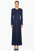 Chic Pleated Knit Maxi Dress