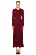 Chic Pleated Knit Maxi Dress