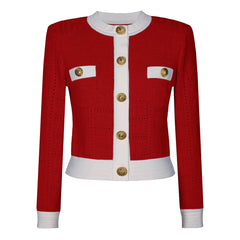 Sleeveless Contrast Panel Midi Dress and Matching Button Front Jacket Set