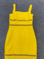 Fringe Hem Embellished Bandage Maxi Dress