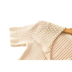 Embellished Collar Ribbed Button-Down Maxi Dress