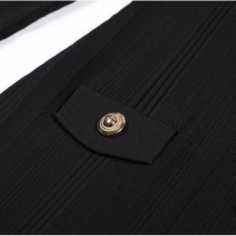 Long Sleeve Collared Knit Midi Maxi Dress