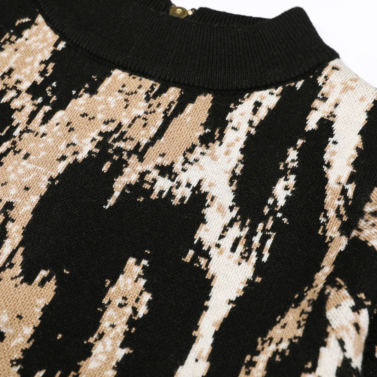 Animal Print Long Sleeve Fitted Maxi Dress