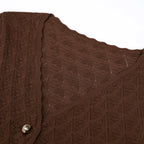 Button Front Textured Knit Fishtail Dress