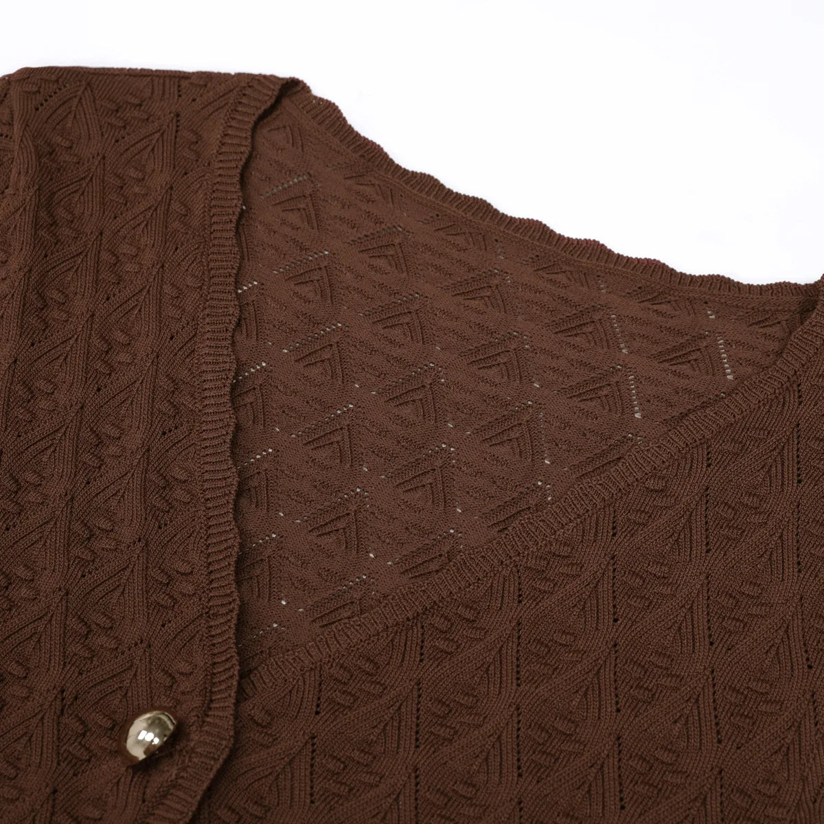 Button Front Textured Knit Fishtail Dress