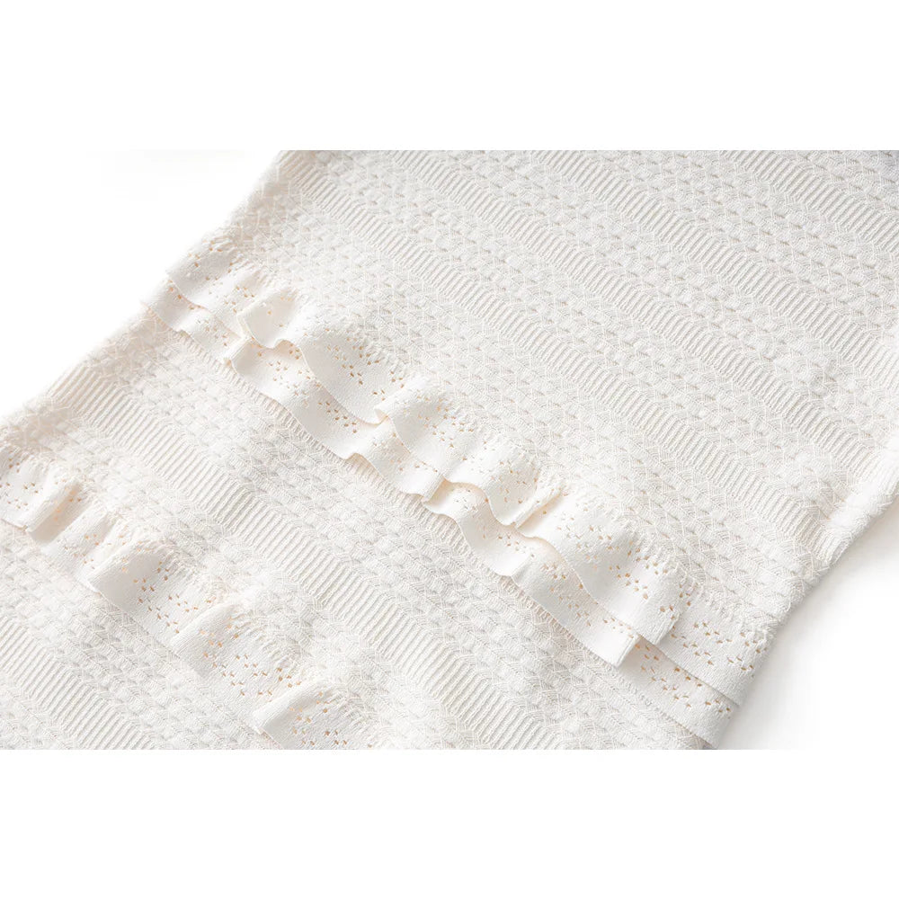 Ruffled Trim Knit Maxi Dress