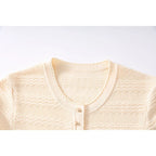 Ruffled Trim Knit Cardigan and Maxi Skirt Set