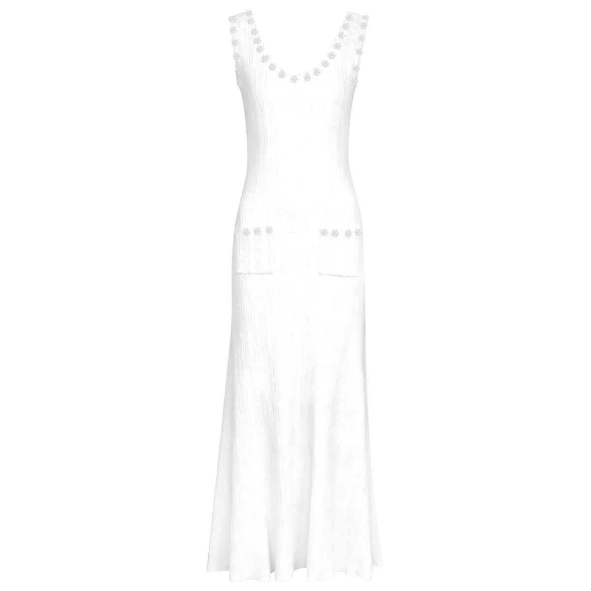 Embellished Trim Knit Dress and Cardigan Set