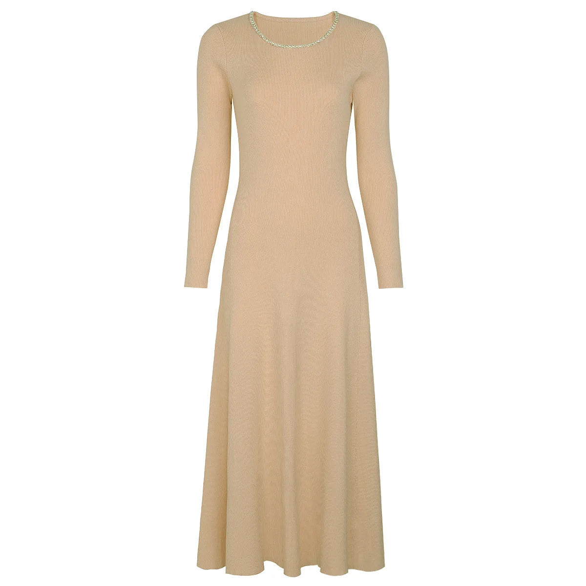 Elegant Long Sleeve Knit Maxi Dress