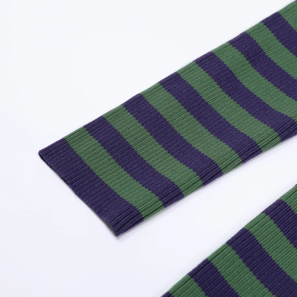 Long Sleeve Horizontal Stripe Bodycon Maxi Dress