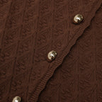 Button Front Textured Knit Fishtail Dress