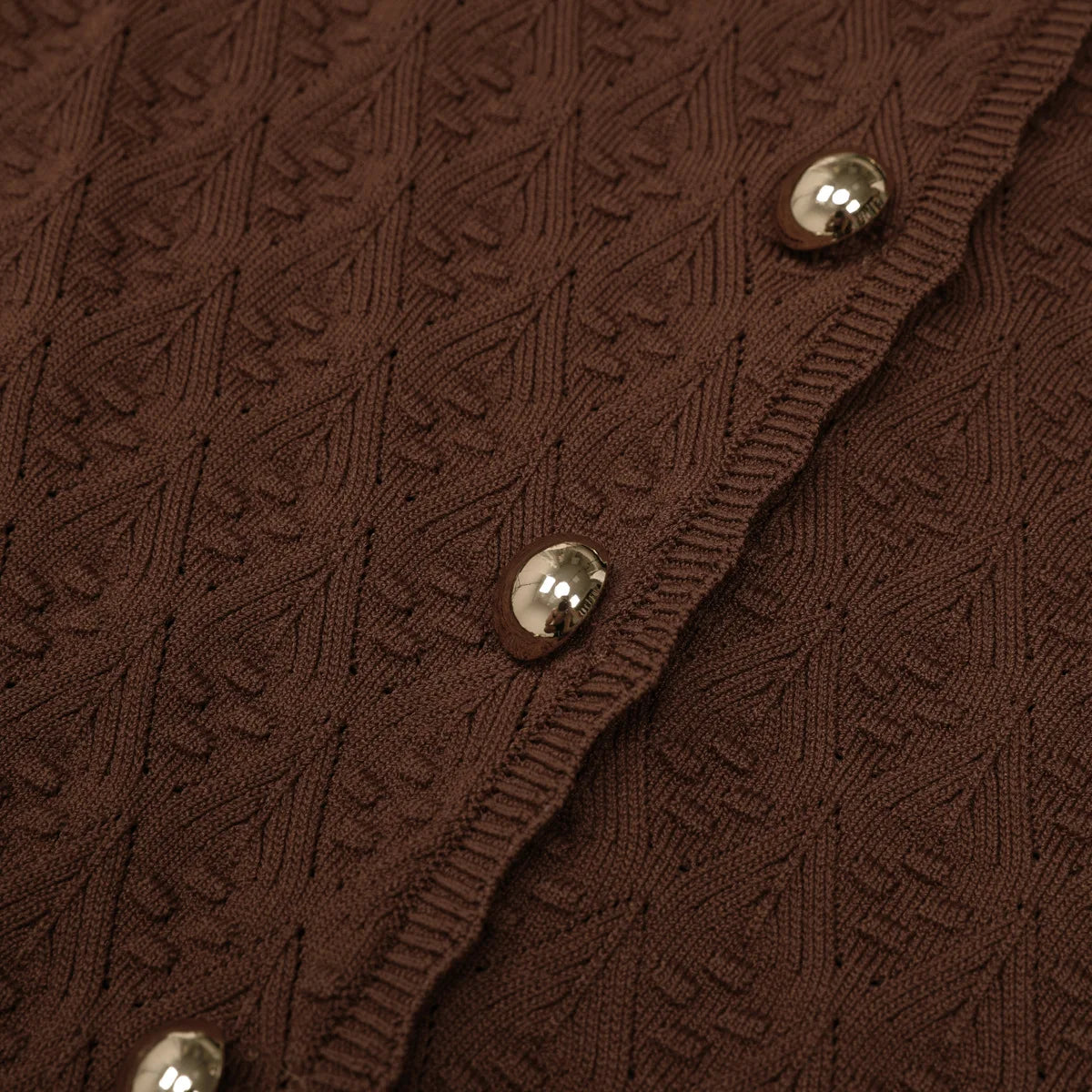 Button Front Textured Knit Fishtail Dress