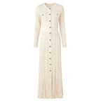 Chic Pleated Knit Maxi Dress