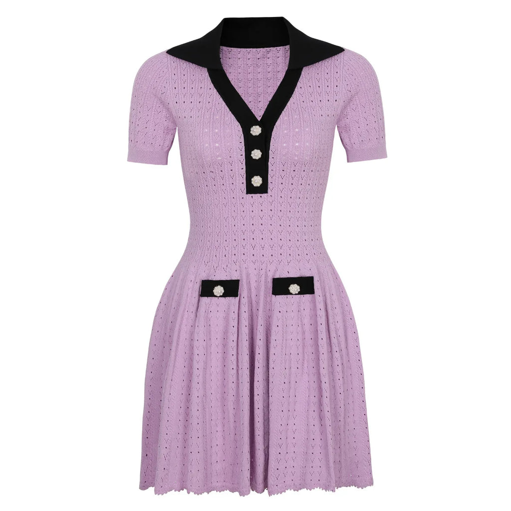 Vintage Knit Fit and Flare Mini Dress