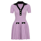 Vintage Knit Fit and Flare Mini Dress