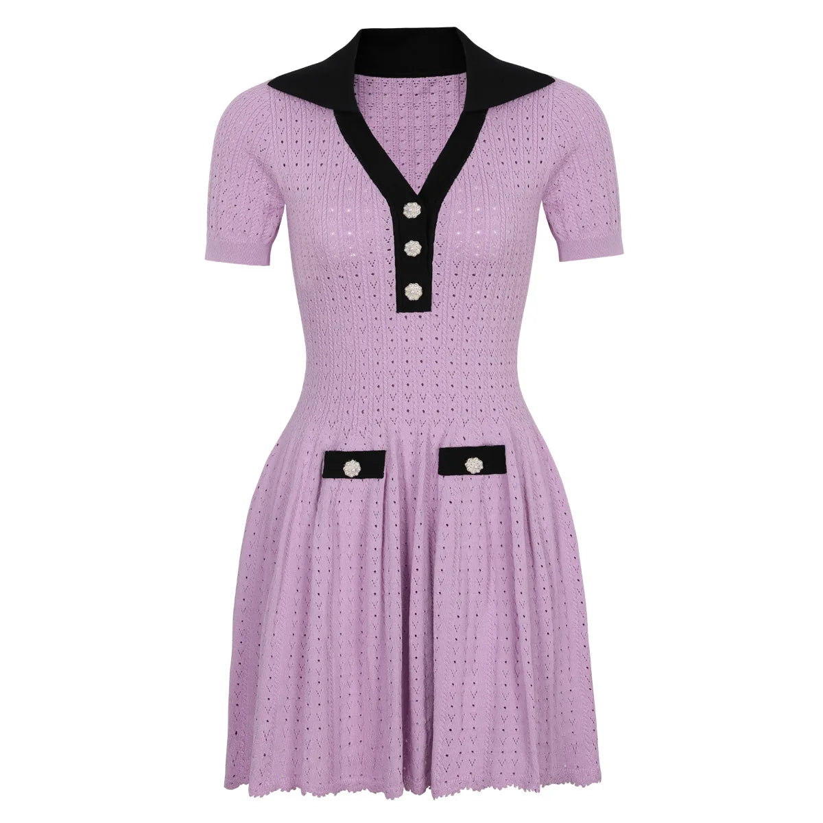 Vintage Knit Fit and Flare Mini Dress