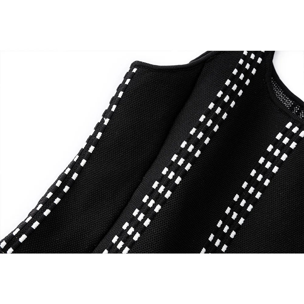 Studded Fit and Flare Knit Mini Dress