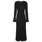 Embellished Ribbed Knit Maxi Dress