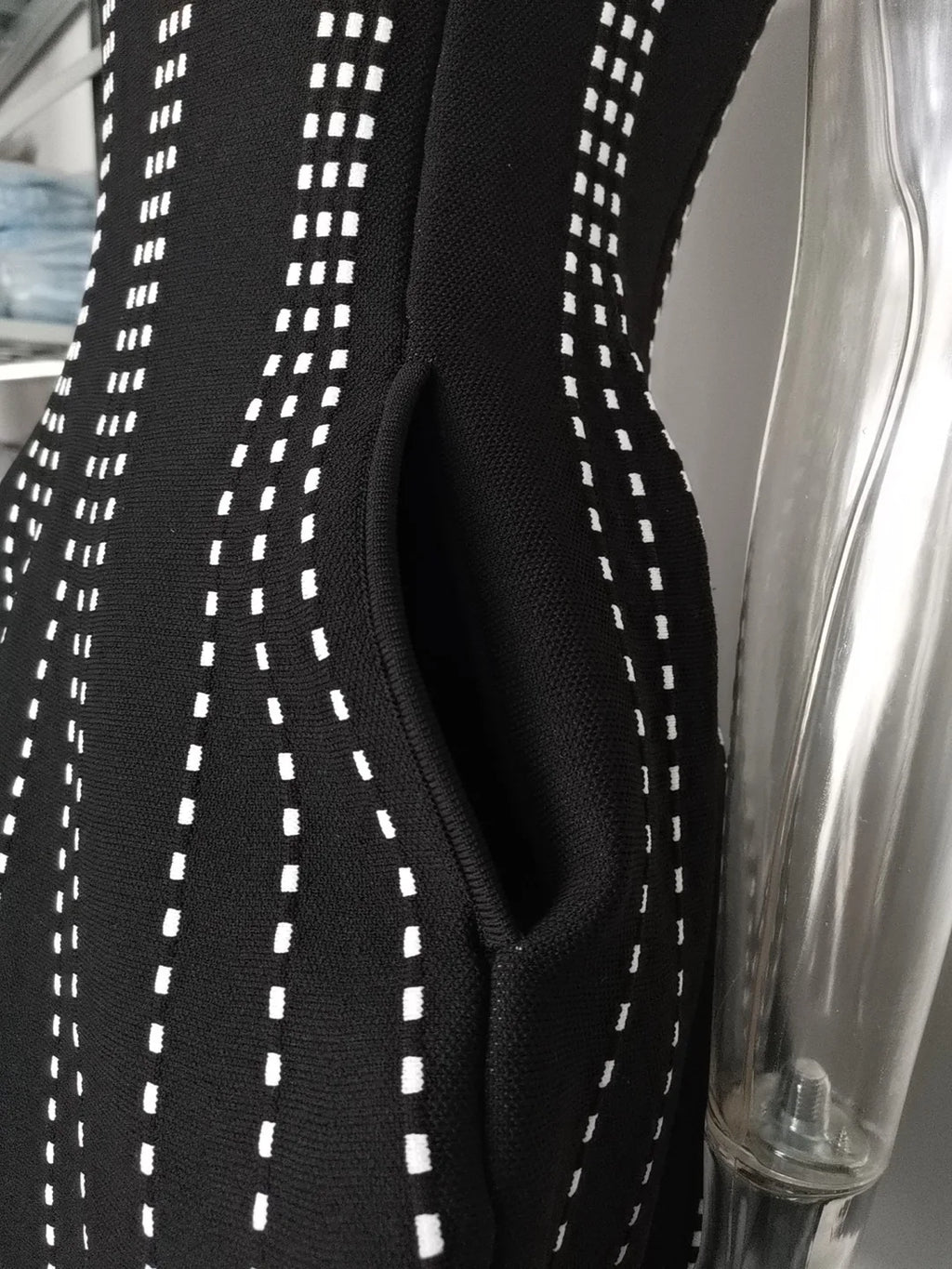 Studded Fit and Flare Knit Mini Dress