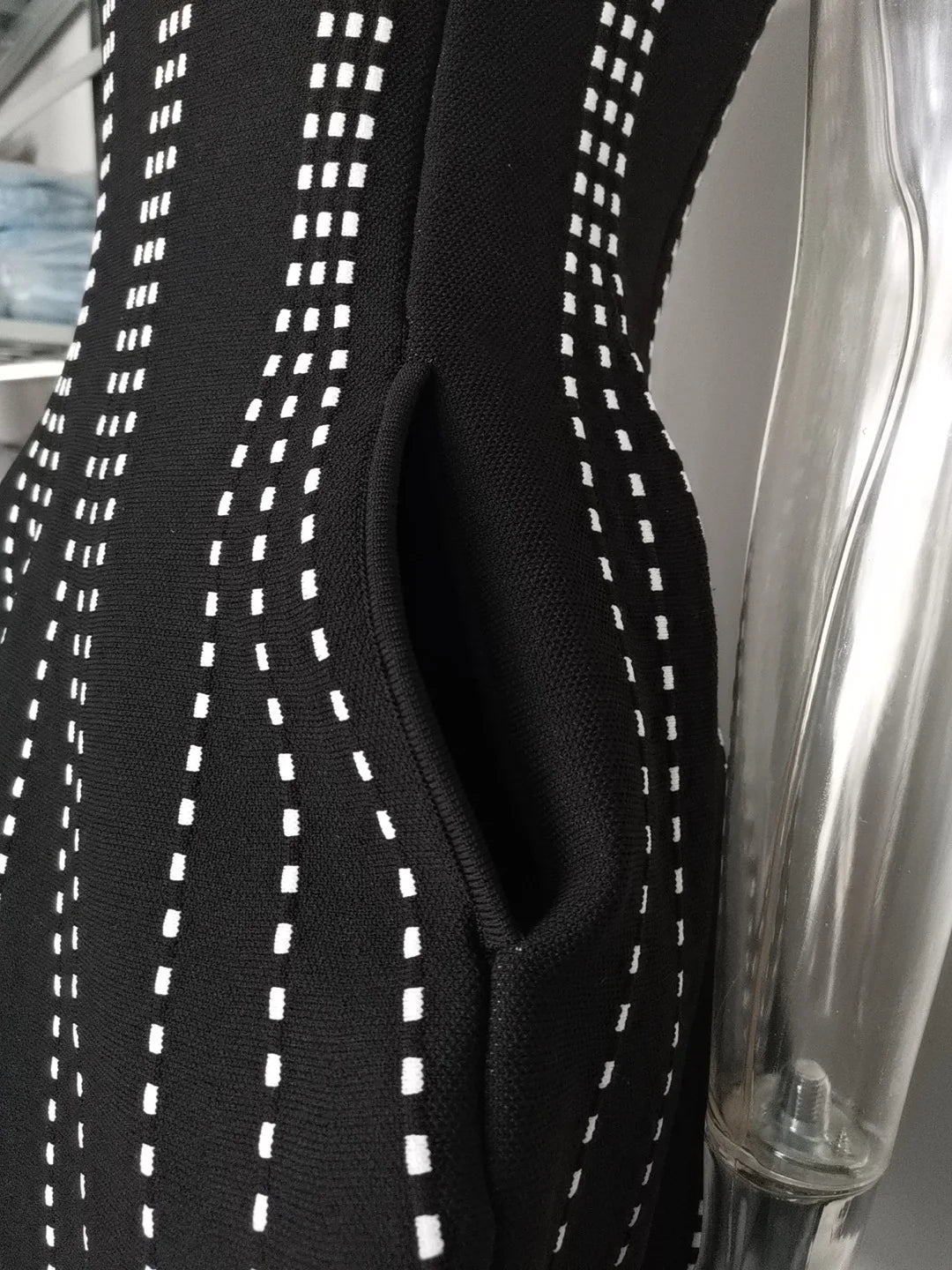 Studded Fit and Flare Knit Mini Dress