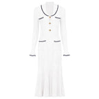 Chic Pocket Detail Knit Long Dress