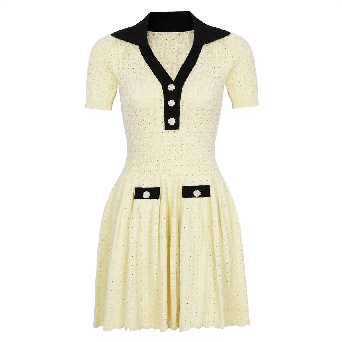 Vintage Knit Fit and Flare Mini Dress