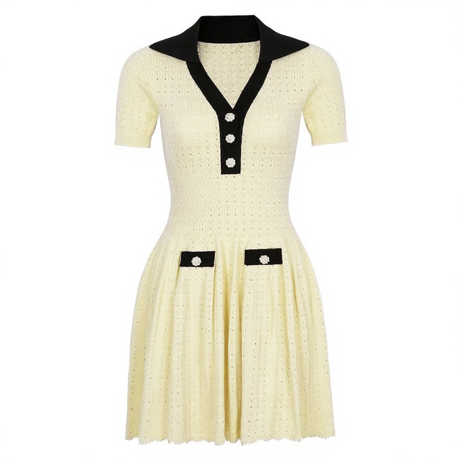 Vintage Knit Fit and Flare Mini Dress Main Image