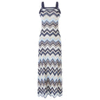 Chevron Knit Strappy Maxi Dress