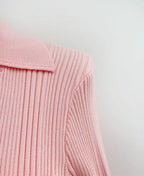 Long Sleeve Collared Knit Mermaid Dress