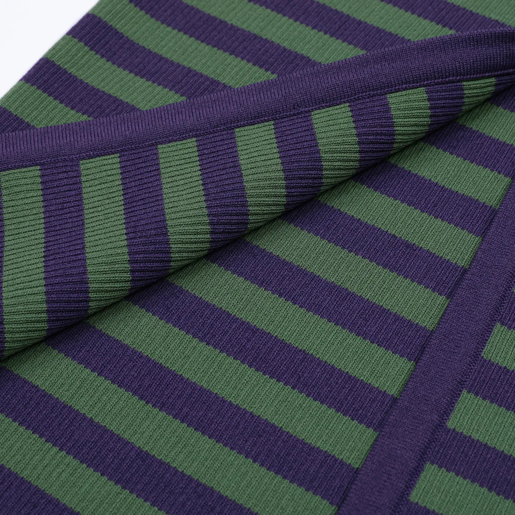 Long Sleeve Horizontal Stripe Bodycon Maxi Dress