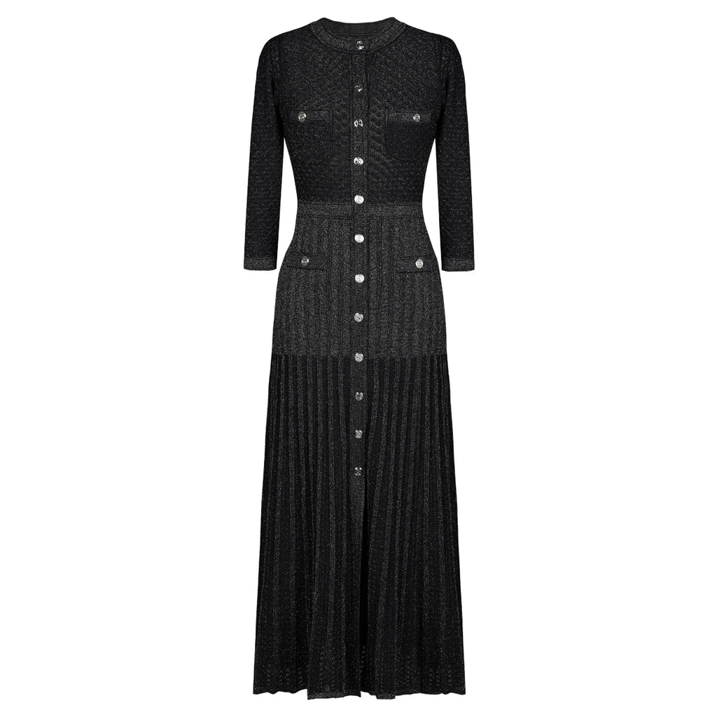 Textured Knit Cardigan Midi Dress